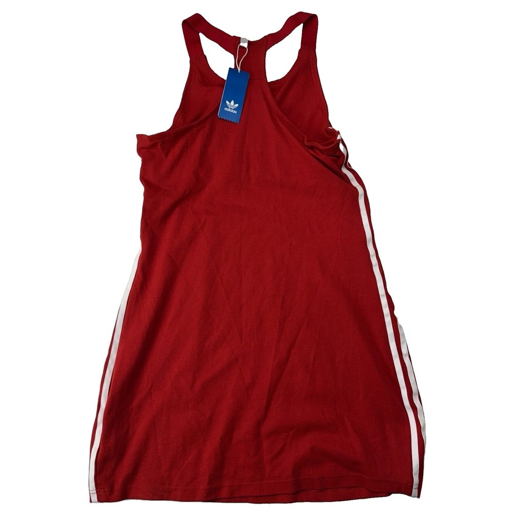 NWT Adidas Originals Racer B Dress Built in Athletic Bra Cotton Blend Scarlet L - Picture 2 of 6